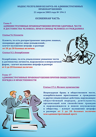 Выдержки из Кодекса Республики Беларусь об административных правонарушениях
